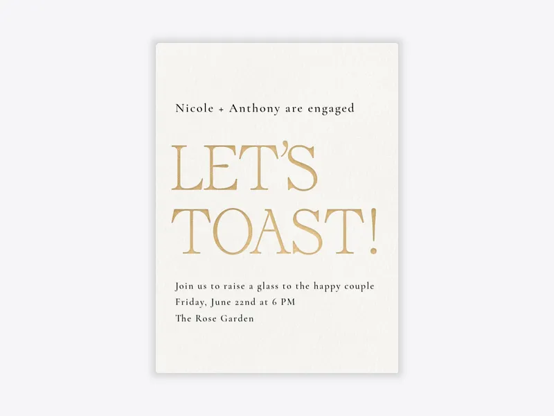 Let’s Toast! - engagement - Invitation