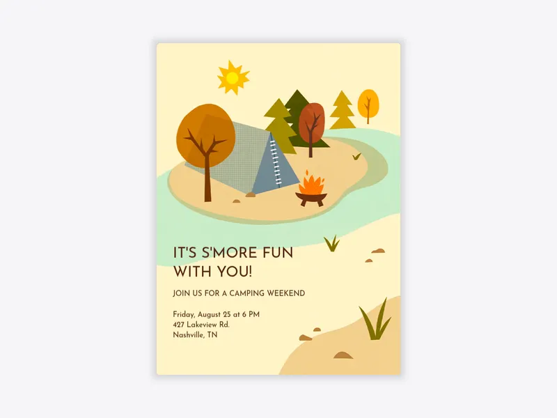 Let's Go Camping - featured - Invitation