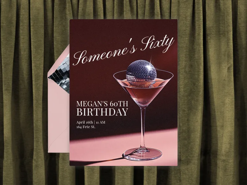 Martini Disco - 60th_birthday - Invitation