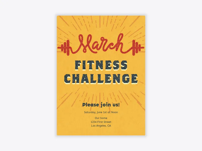 March Fitness Dumbbell - sports_leagues - Invitation