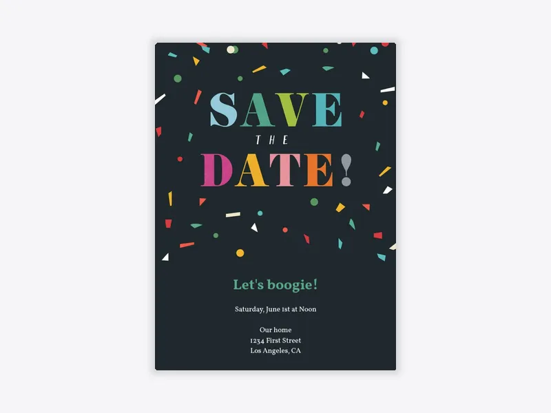 Green Merriest Confetti - birthday_save_the_date - Invitation