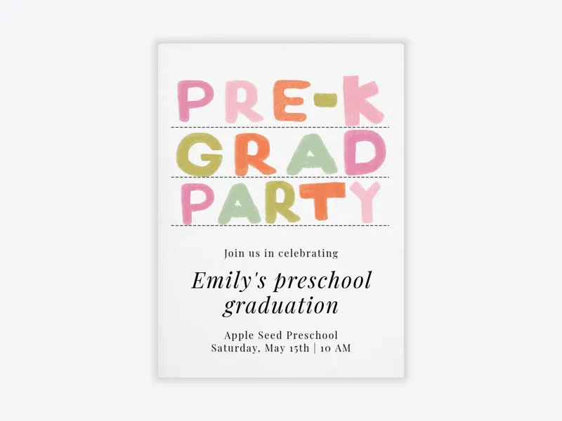 Orange Little Pre-K Grad - featured - Invitation