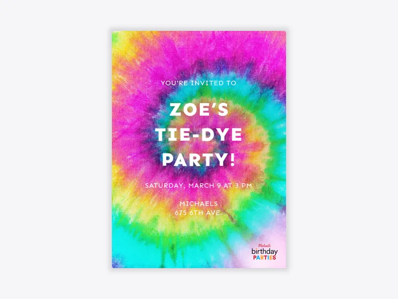 Michaels: Tie-Dye Party - michaels - Invitation