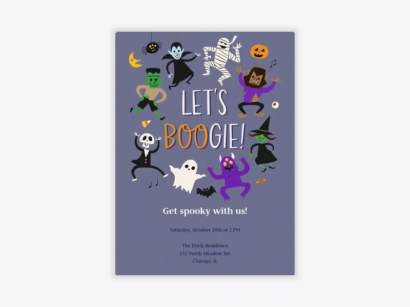 Let's Boogie - halloween - Invitation