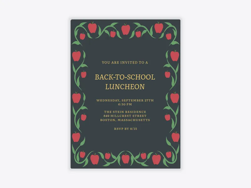 Country Apple - fall - Invitation