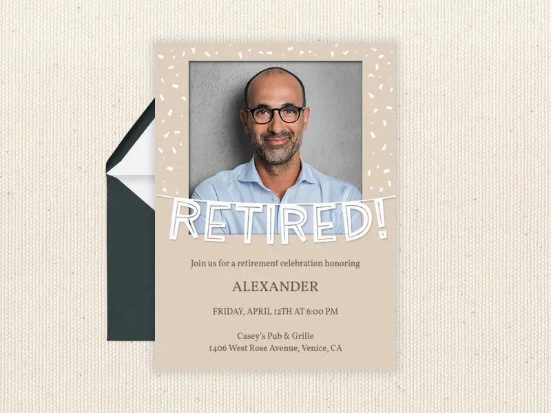 Retired Banner (Photo) - retirement_farewell - Invitation