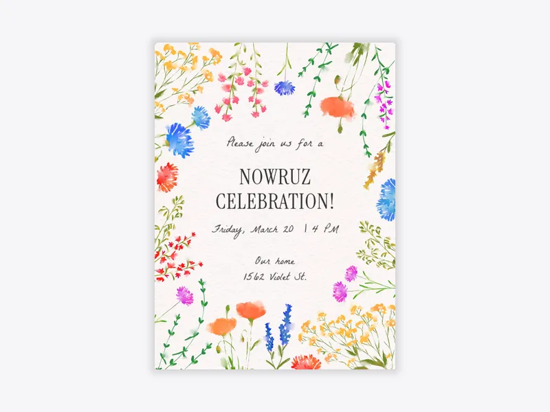 Nowruz Spring Florals - nowruz - Invitation