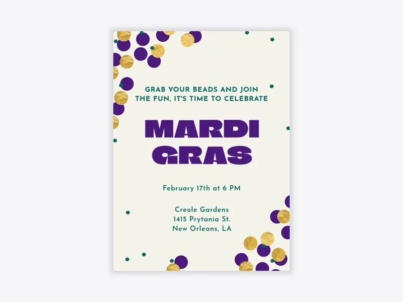 Mardi Gras Confetti - mardi_gras - Invitation