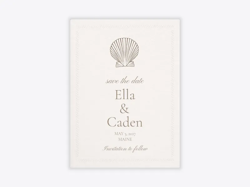Beige Ocean Breeze Save the Date - featured - Invitation