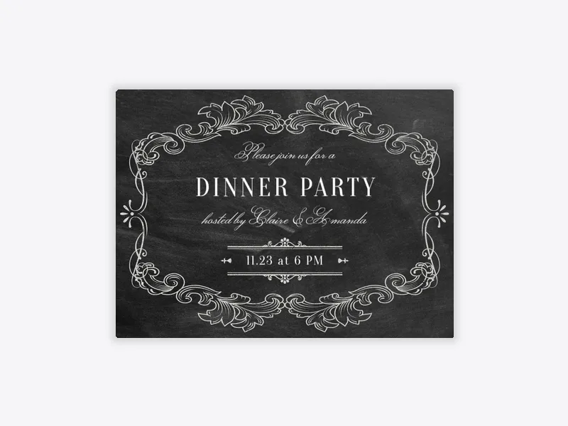 Ornate Etching (Landscape) - dinner_party - Invitation