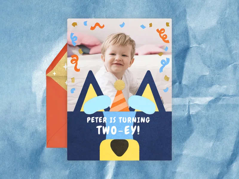 Blue Pawesome Party (Photo) - 2nd_birthday - Invitation