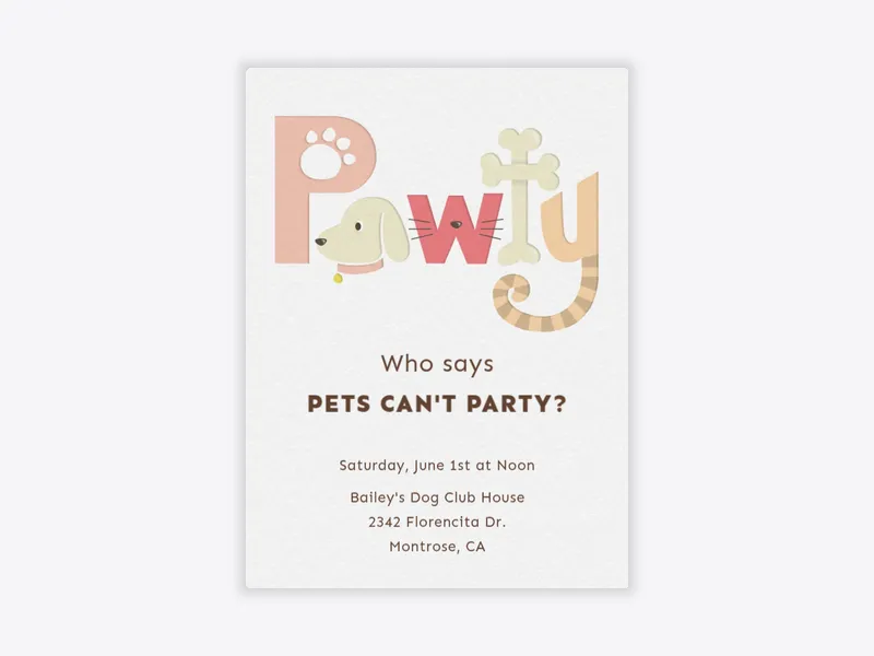 Pet Pawty - pet_party - Invitation