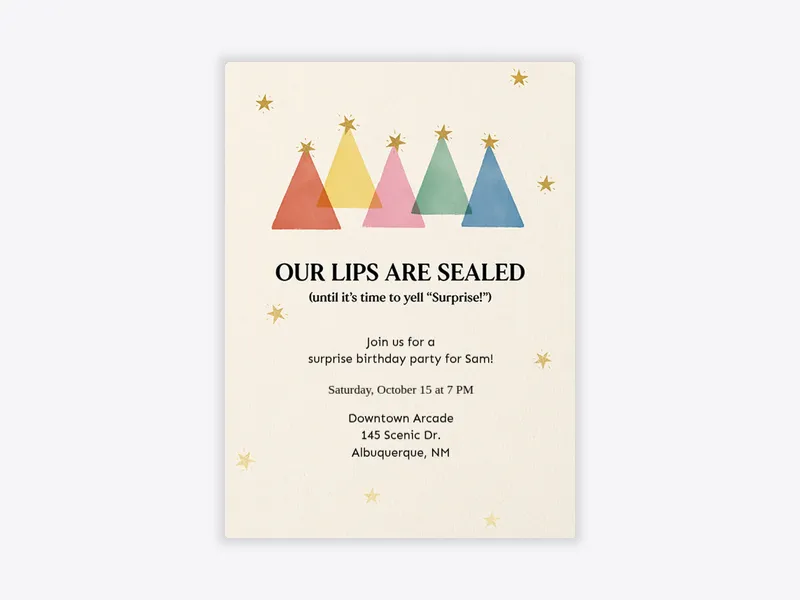 Our Lips Are Sealed - surprise_party - Invitation