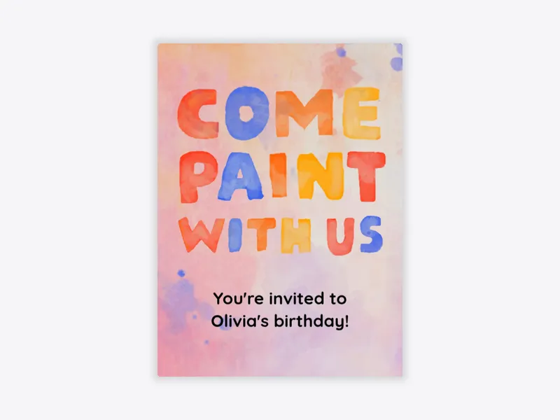 Paint Party - kids_activities - Invitation