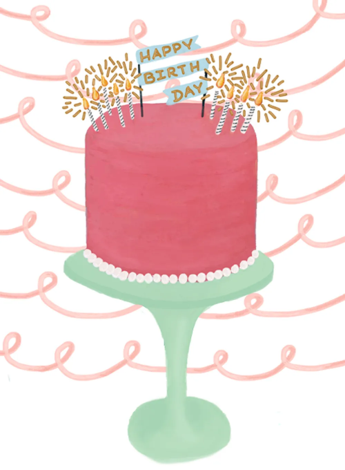 Pink Cake - birthday_cards - Card
