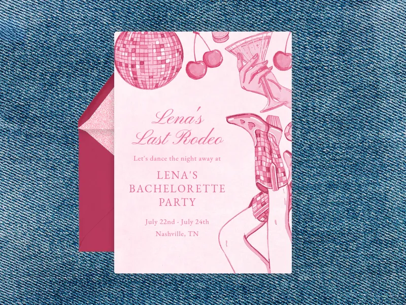 Pink Ponies - bachelorette - Invitation