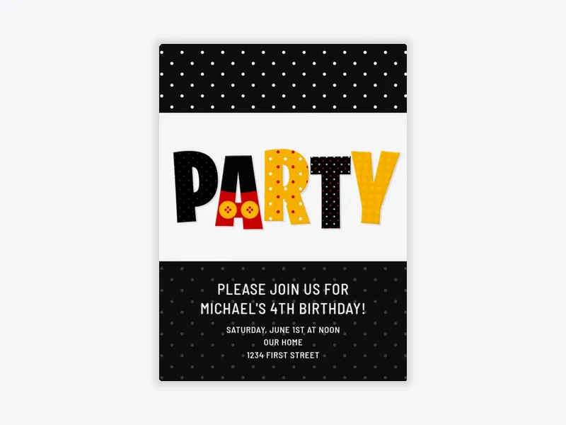 Polka Dots and Buttons - featured - Invitation