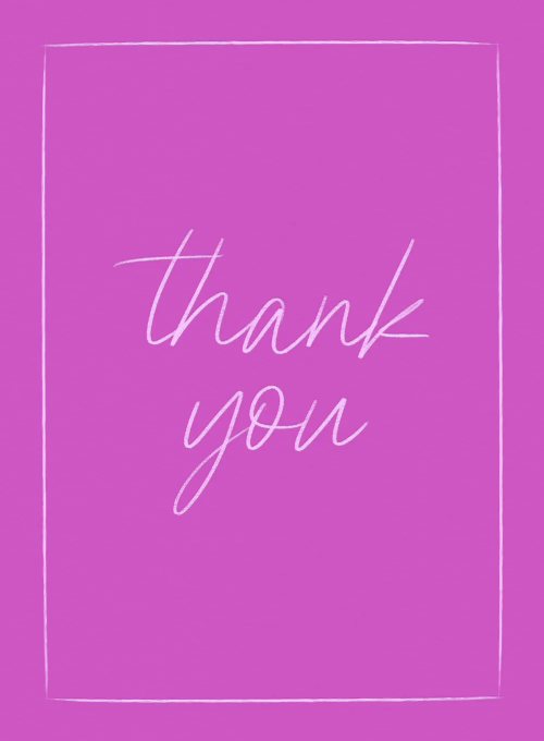 Pencil Writing Thank You (Pink) - featured - Card