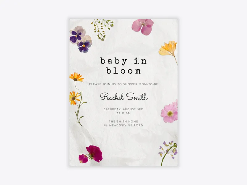 Pressed Flowers - babies_kids - Invitation