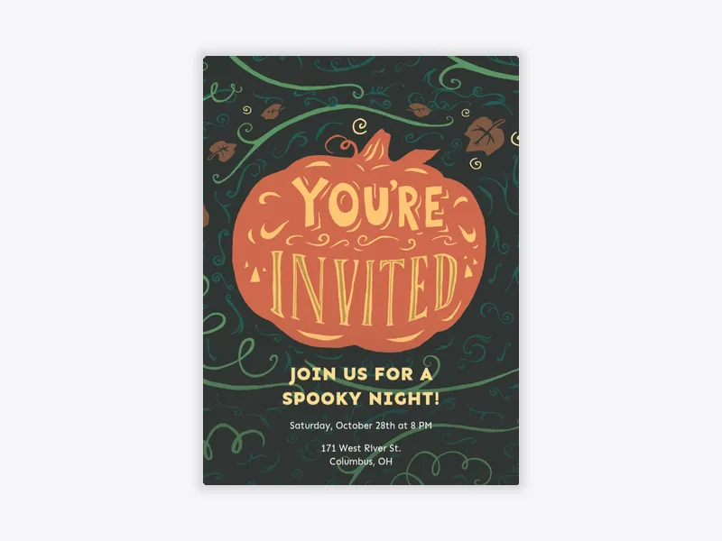 Pumpkin Swirl - fall - Invitation