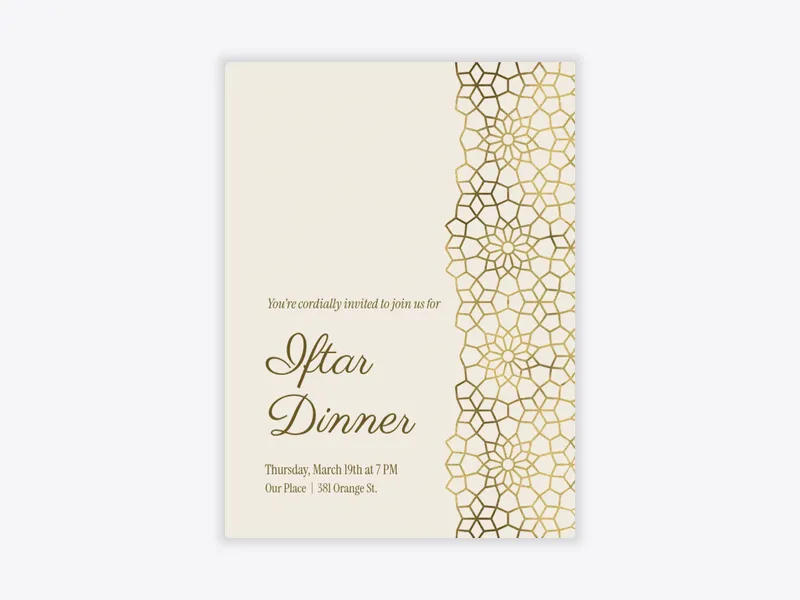 Gold Starburst Mosaic - ramadan - Invitation