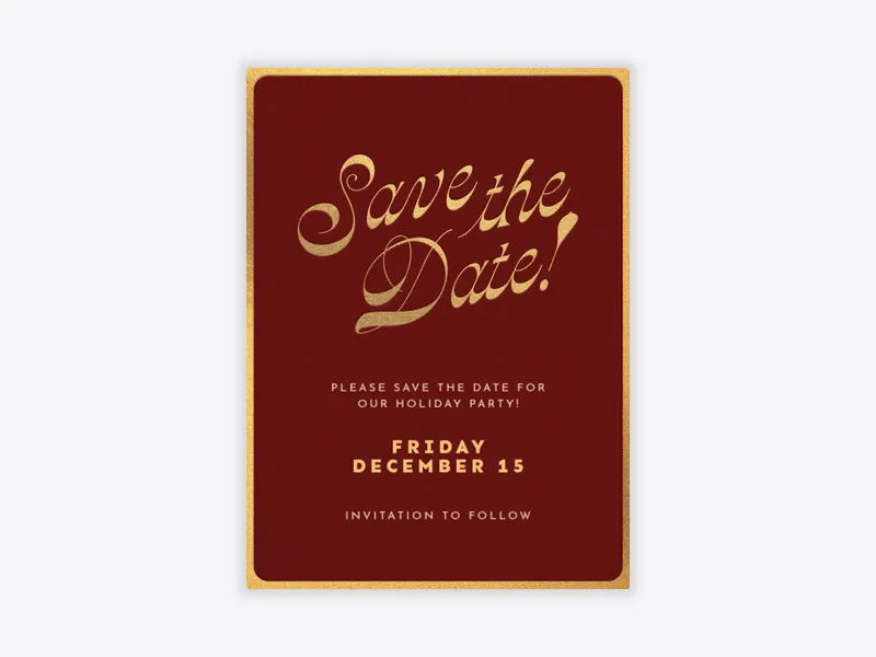 Red & Gold Glitz - business_save_the_date - Invitation