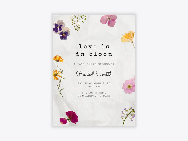 Pressed Flowers - showers_and_parties - Invitation