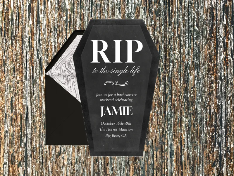 Rest In Party - bachelorette - Invitation