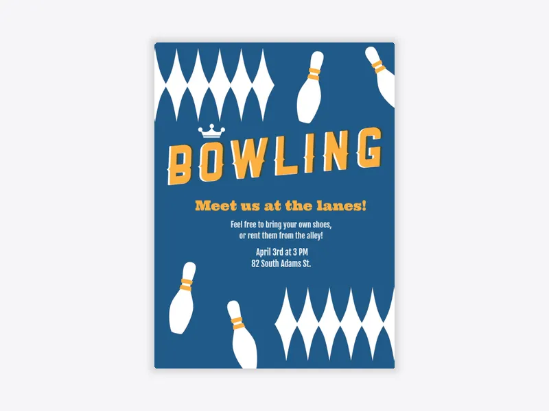 Retro Bowling - birthday_forkids - Invitation