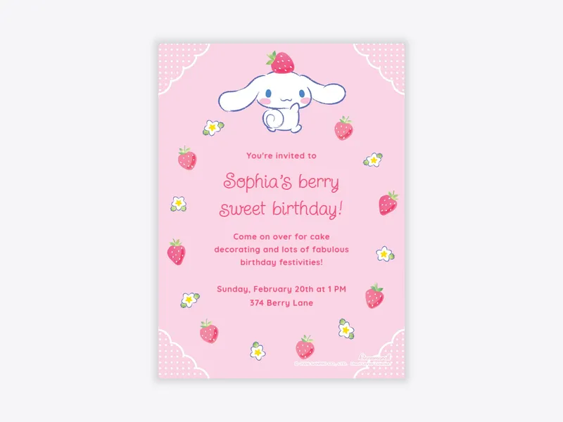 Sanrio’s Cinnamoroll: Berry Adorable - sanrio - Invitation