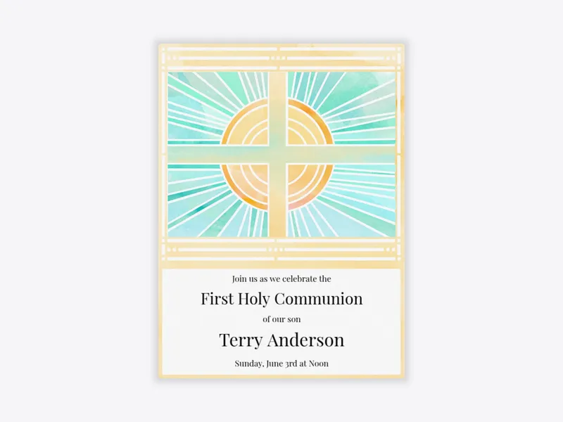 Stained Glass - first_communion - Invitation