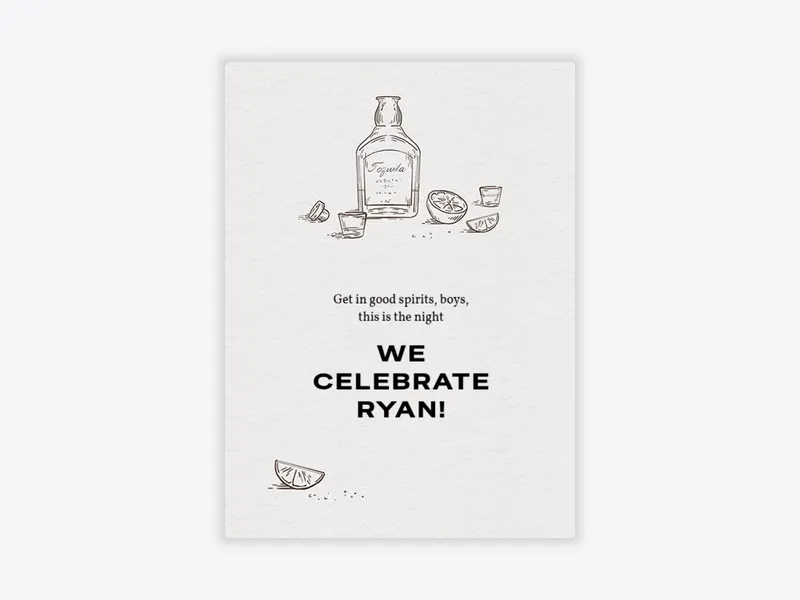 Spirited Celebration - bachelor - Invitation