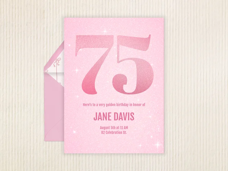 Sparkle & Shimmer - 75th_birthday - Invitation