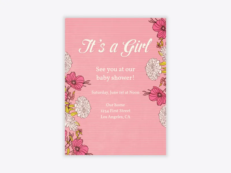 Springtime Girl - babies_kids - Invitation