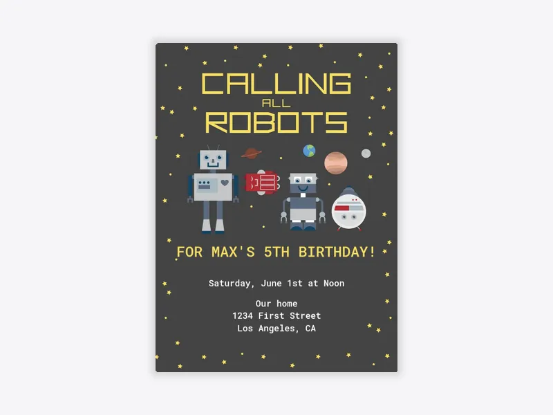 Star Calling All Robots - featured - Invitation