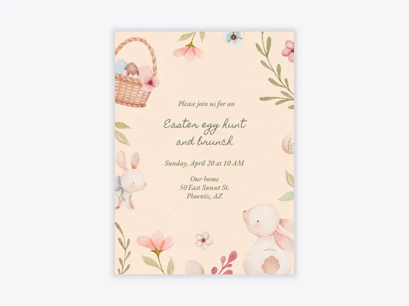 Sweet Easter Animals - easter - Invitation