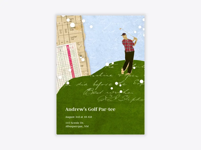 Swinging Birthday - golf - Invitation