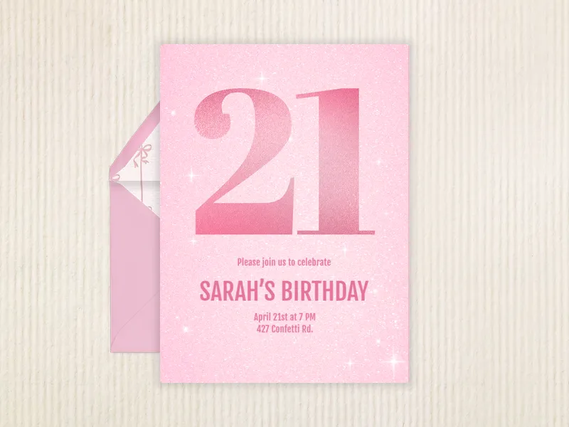 Sparkle & Shimmer - 21st_birthday - Invitation