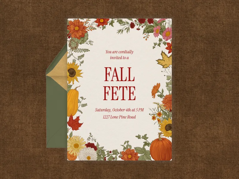 Sunflower & Squash - floral - Invitation