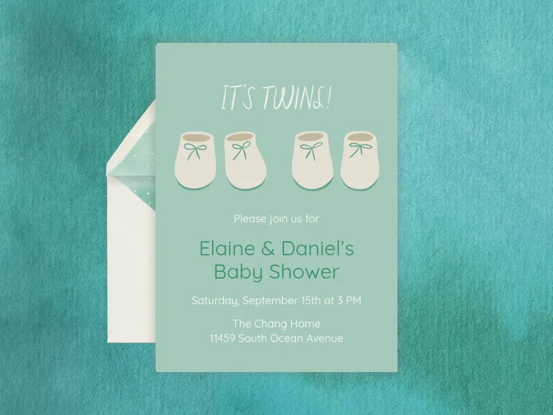 Twin Shoes - baby_shower - Invitation