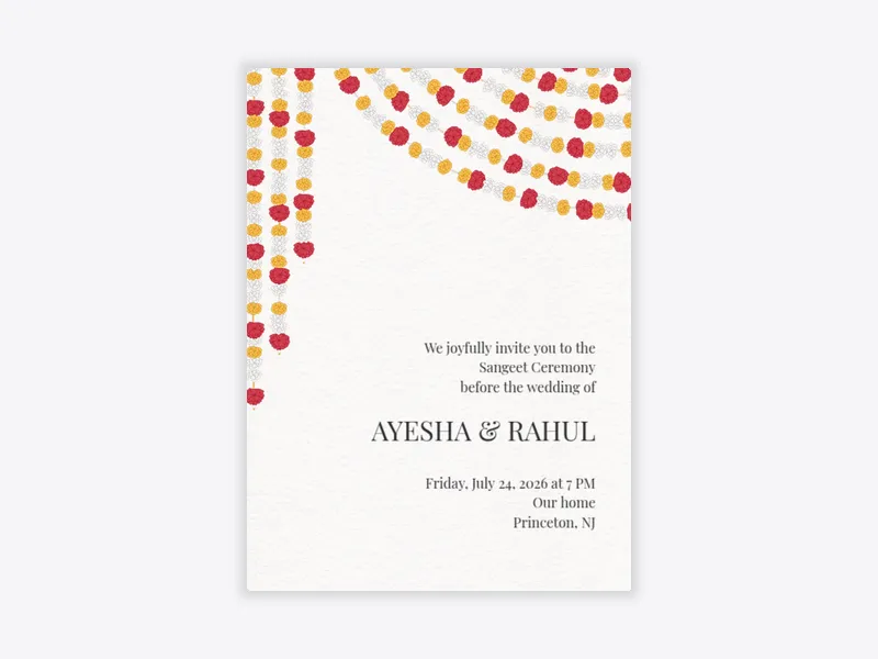 Sangeet - indian_wedding - Invitation