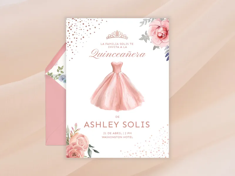 Twinkling Tiara Spanish - quinceanera - Invitation