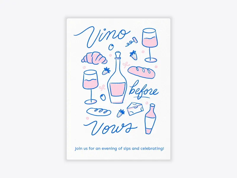 Vino Before Vows - bachelorette - Invitation