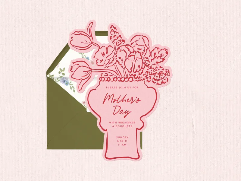 Pink Trimmed Bouquet - featured - Invitation