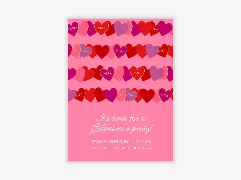Valentine Shimmer - valentines_day - Invitation