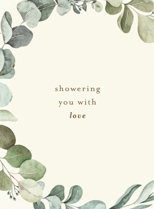 Watercolor Eucalyptus Wreath - wedding_bridal_cards - Card