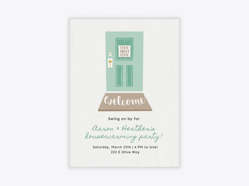 Welcome Door - housewarming - Invitation