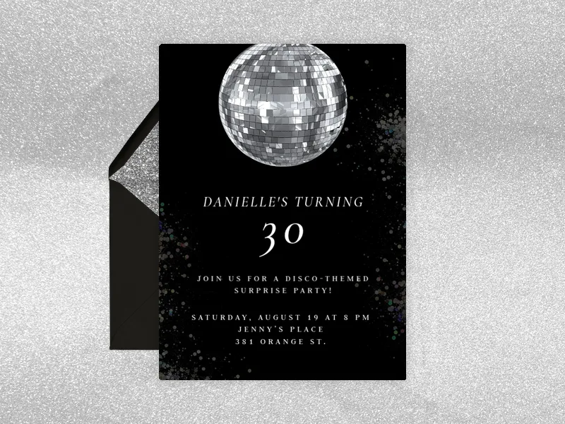 Disco Mirror Ball - birthday_foradults - Invitation