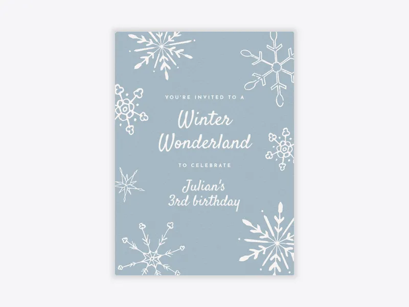 Baby Blue Winter Party - birthday_forkids - Invitation