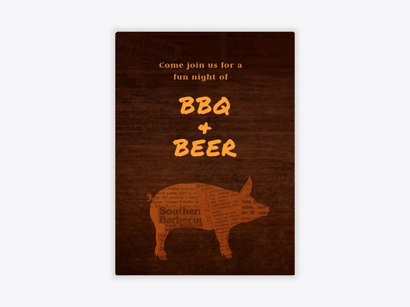 Barbecue Block - bbq - Invitation